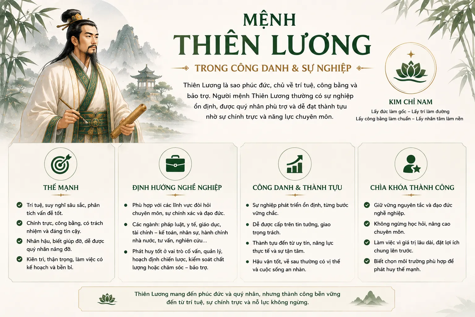 Sự nghiệp và công danh của mệnh thiên lương