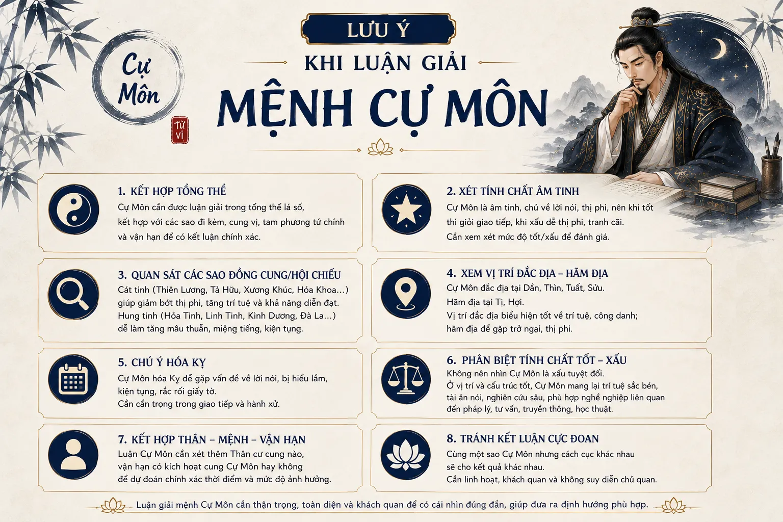 Lưu ý khi luận giải mệnh cự môn