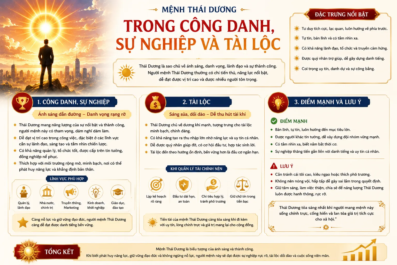 Đường công danh, sự nghiệp của mệnh thái dương