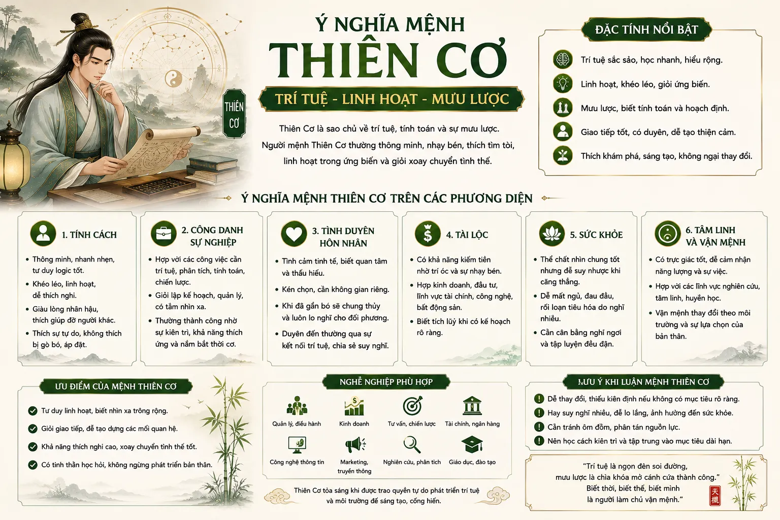 Khả năng học hỏi, sáng tạo và giao tiếp của mệnh thiên cơ