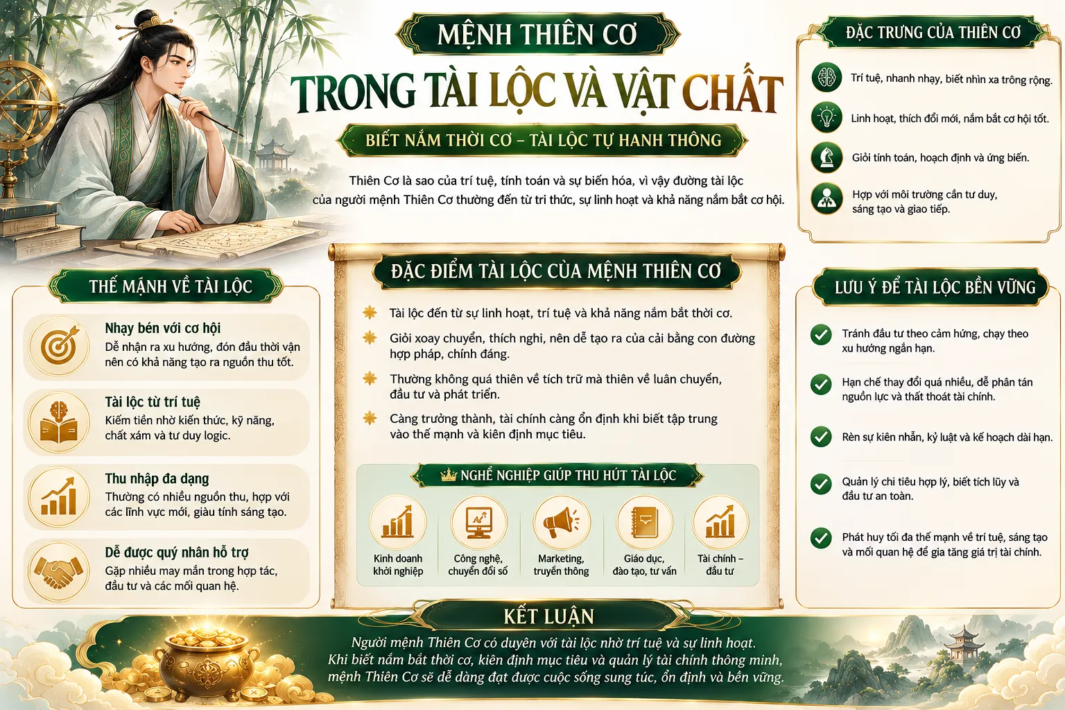 Mệnh thiên cơ trong tài lộc và vật chất