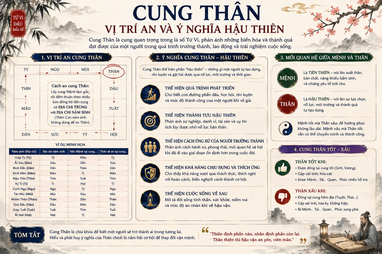 Cung thân trong lá số tử vi