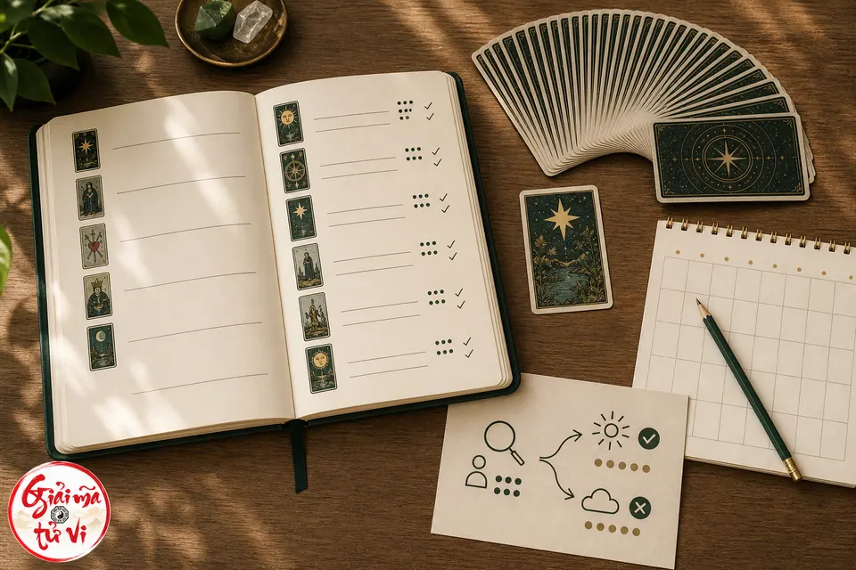 Sổ theo dõi tần suất lá Tarot, bộ bài 78 lá và hai giả thuyết đối chiếu