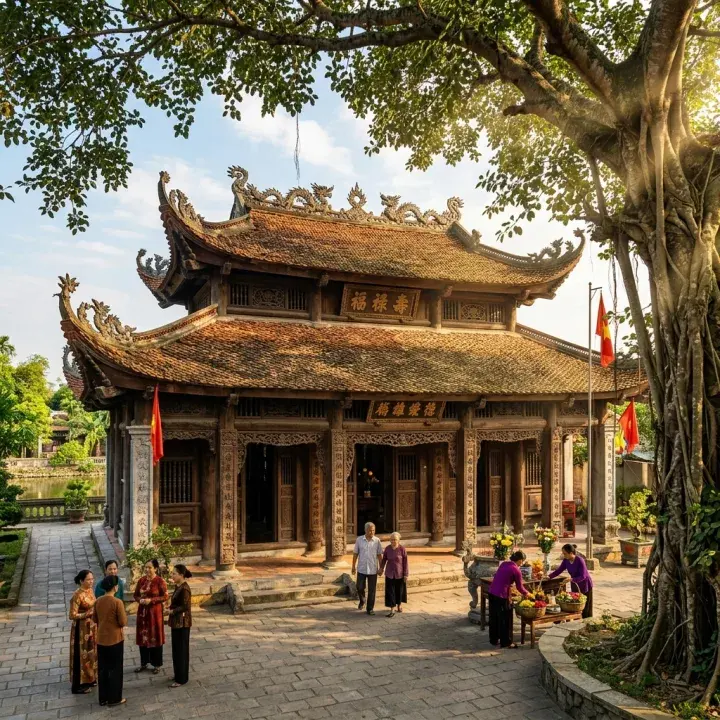 Gia đình sum vầy cùng bàn bạc kế hoạch đại sự và xem lịch vạn niên trong không gian phòng khách trang nhã
