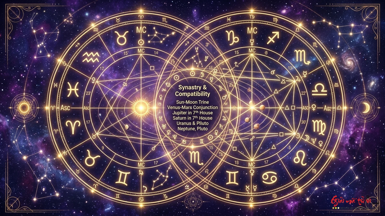 Kỹ thuật lồng ghép hai lớp bản đồ sao Solar Return trên Natal Chart Bi-Wheel
