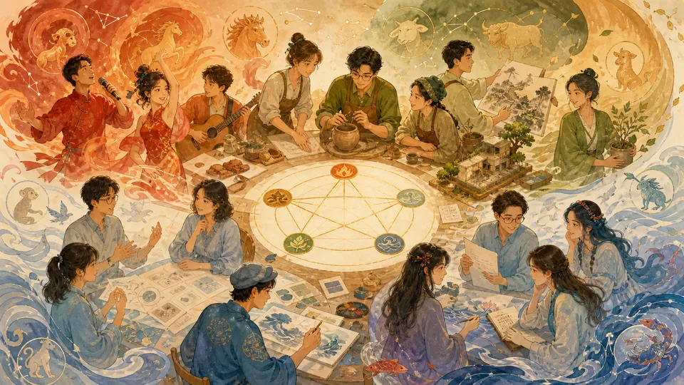 Mười hai cung và bốn nguyên tố như các cách tiếp cận sáng tạo linh hoạt