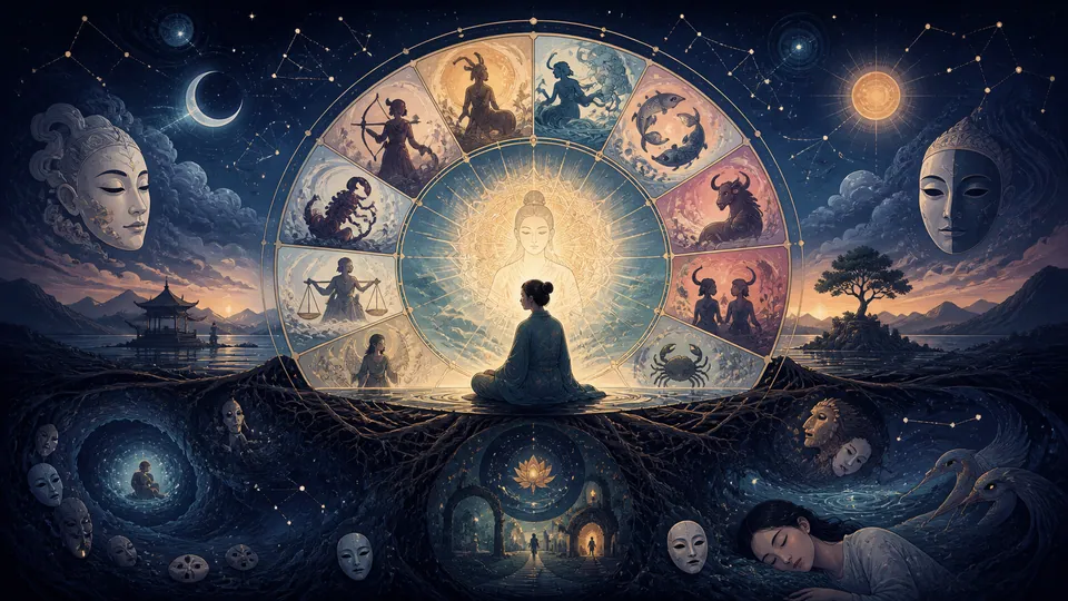 Minh họa mandala chiêm tinh tâm lý học Jung và hành trình hướng tới Chân Ngã