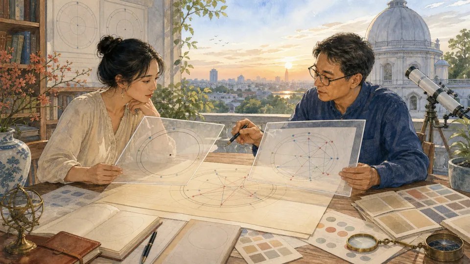 Người đọc so sánh định nghĩa góc chiếu và bối cảnh toàn lá số trước khi diễn giải hành tinh bất kết