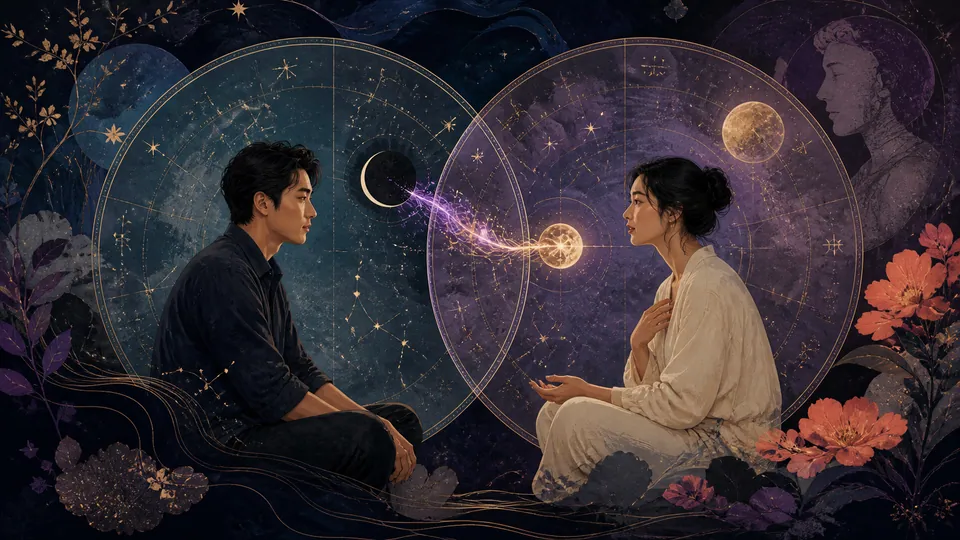 Minh họa kết nối Lilith trong synastry với sự tự chủ và ranh giới