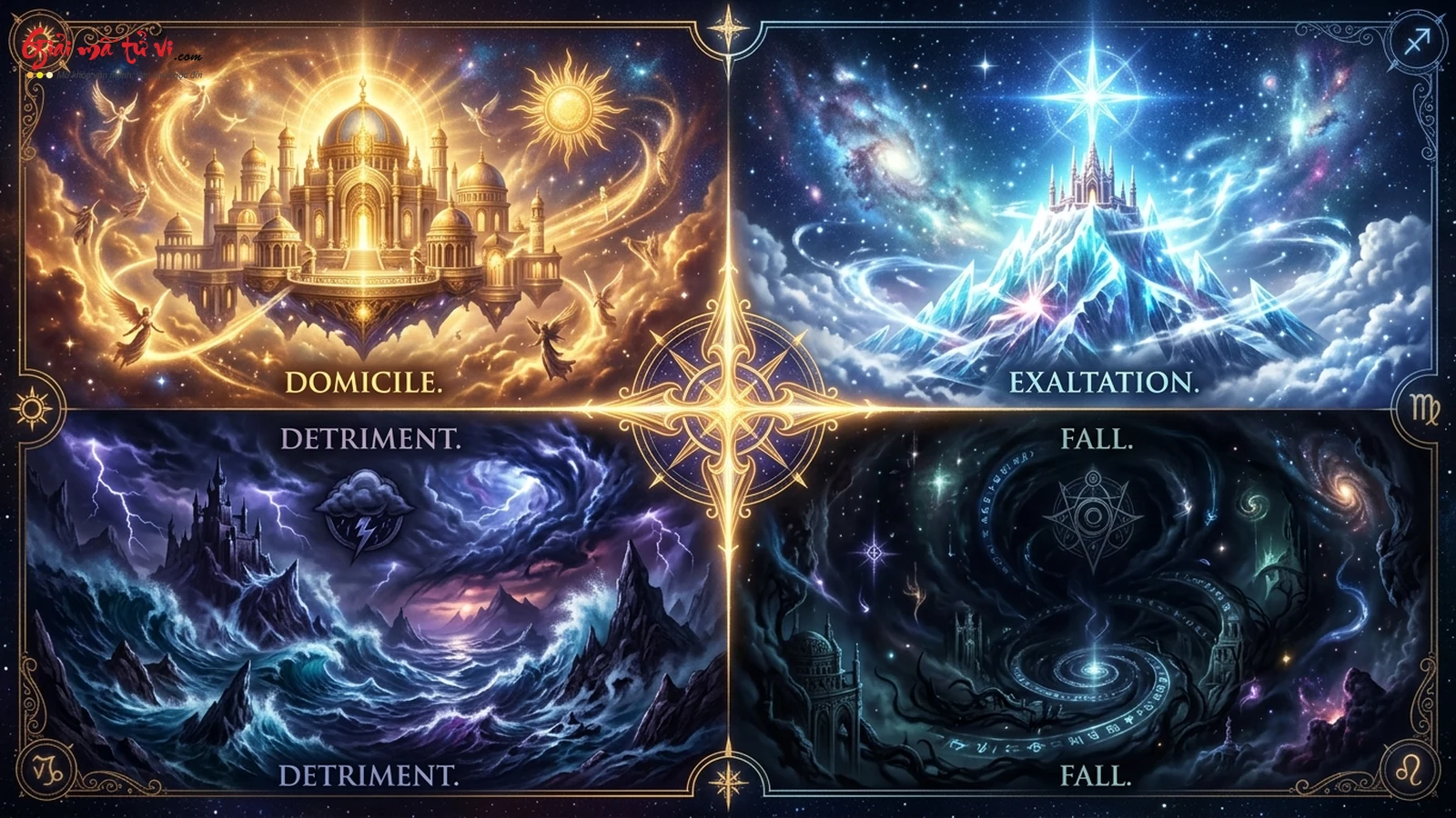 Tứ Trạng Thái Phẩm Giá Domicile Exaltation Detriment Fall Chiêm Tinh Học