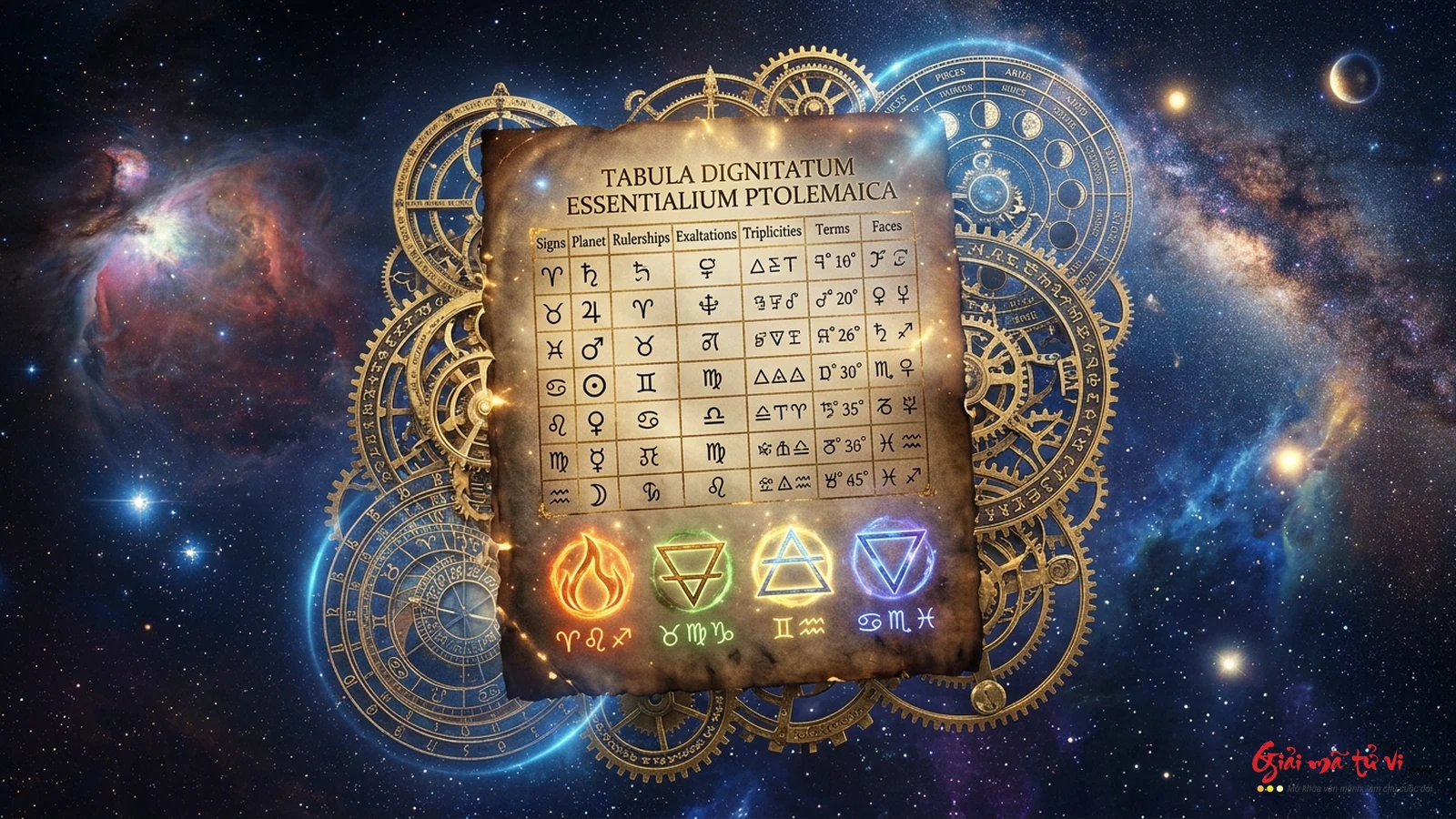 Bảng Phẩm Giá Cốt Lõi Ptolemy Tabula Dignitatum Essentialium Chiêm Tinh Học