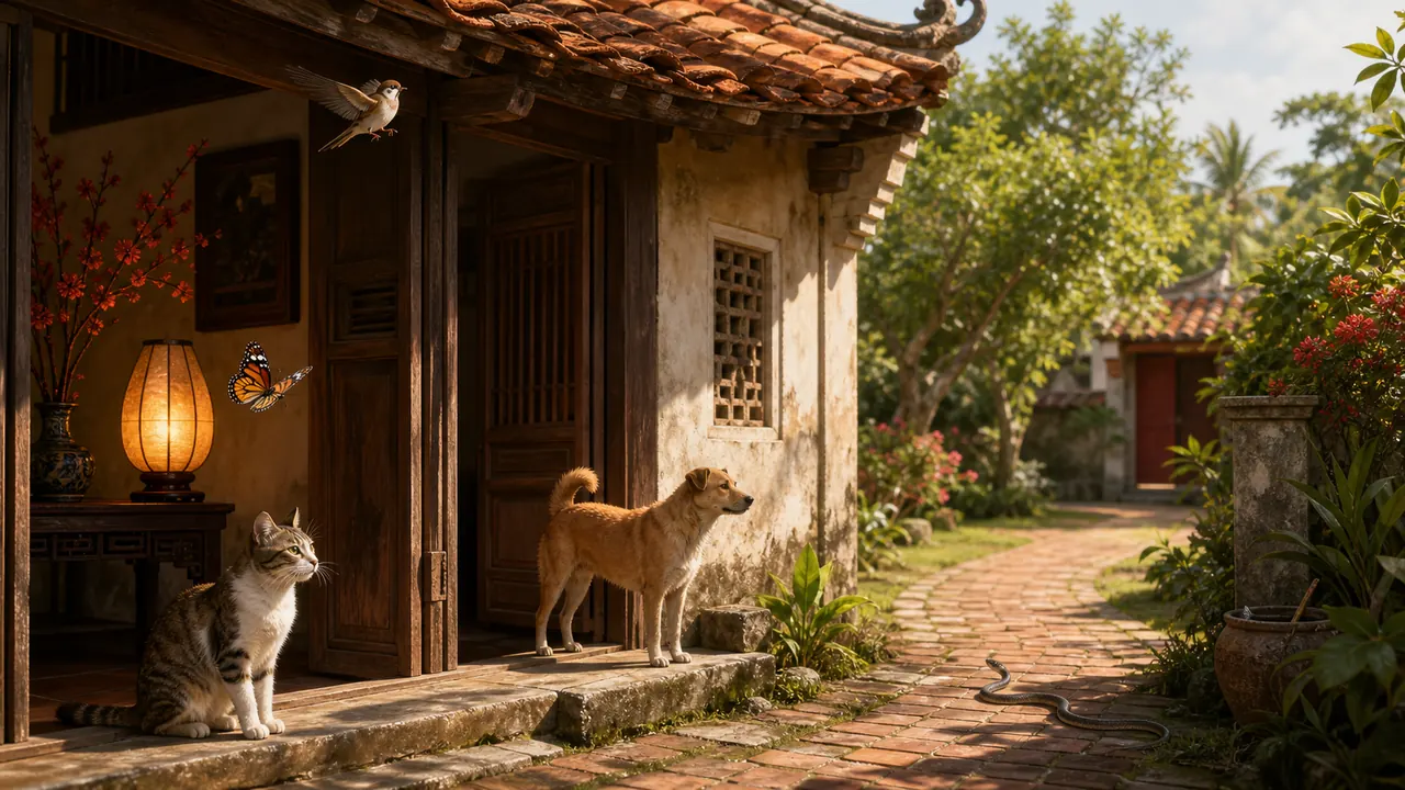 Chim, bướm, chó mèo và rắn xuất hiện quanh nhà Việt trong cách đọc điềm báo dân gian