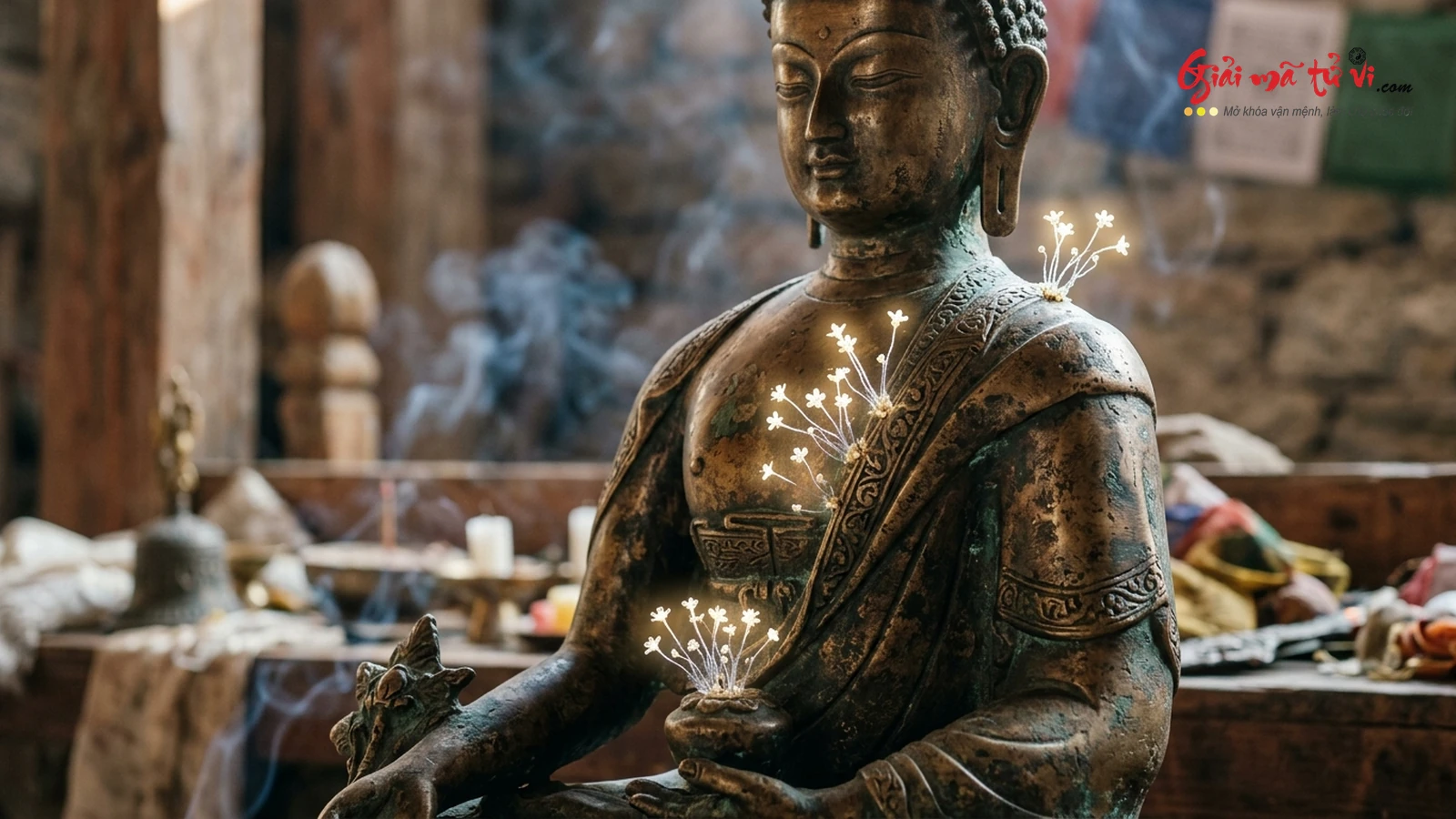 Mơ Thấy Hoa Ưu Đàm Mọc Trên Tượng Phật: Điềm Báo Phúc Lành Tam Bảo, Đại Nạn Tiêu Trừ & Quý Nhân Tối Cao Phò Trợ