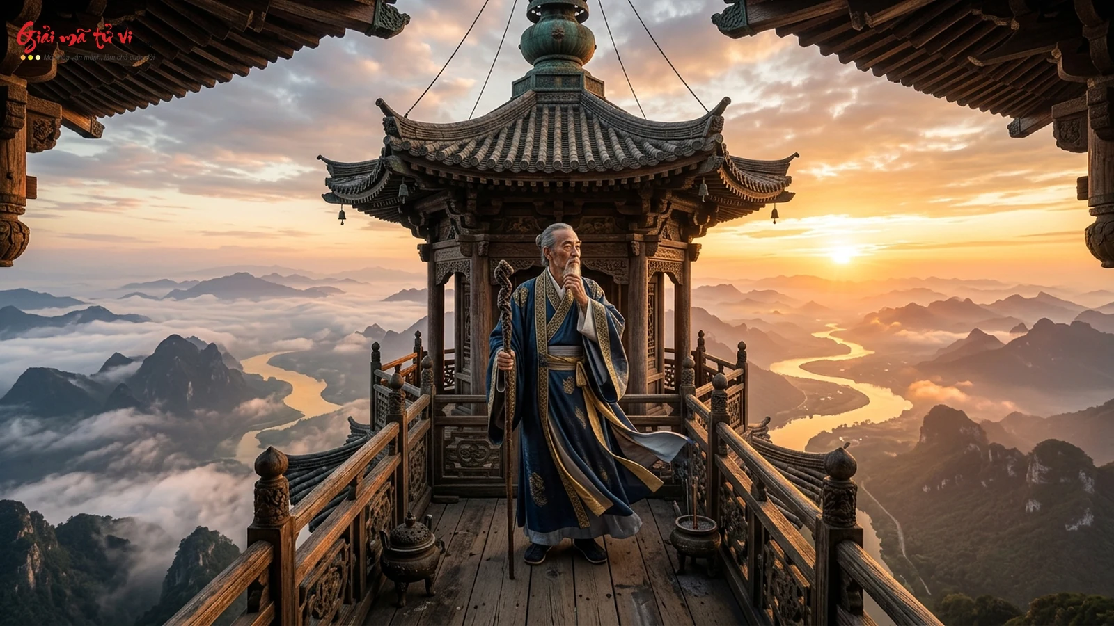 Mơ thấy đứng trên đỉnh tháp ngắm toàn cảnh non sông mây trời rạng rỡ ánh bình minh