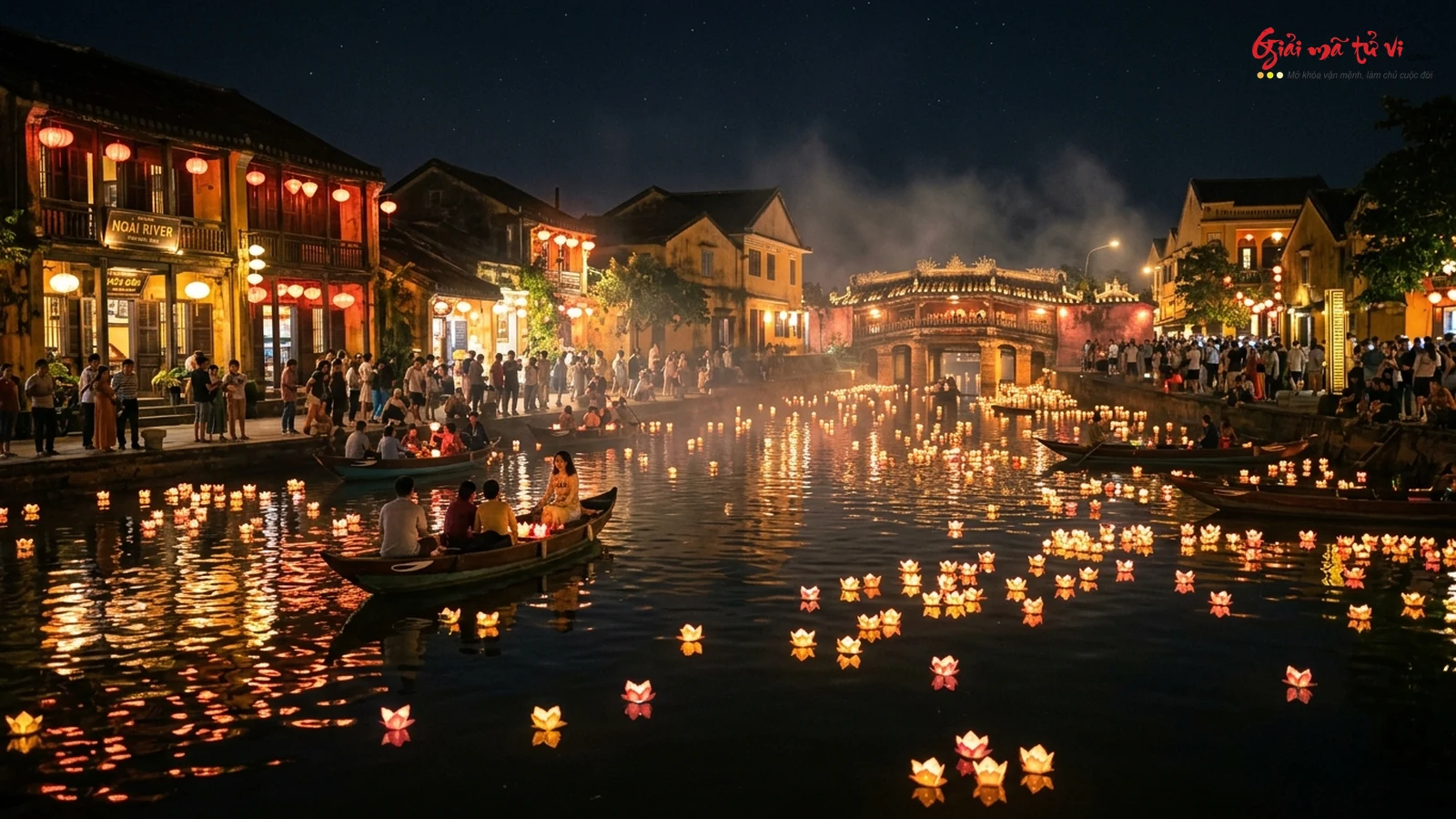 Mơ thấy đại hội thả đèn hoa đăng lung linh trên dòng sông Hoài Hội An huyền ảo - Điềm báo thời vận khai quang, cầu được ước thấy và đại phúc bình an