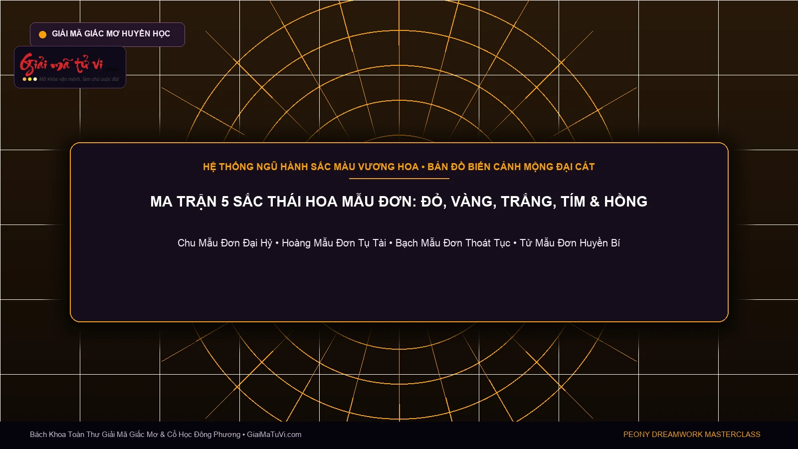 Ma trận 5 sắc thái hoa mẫu đơn đỏ vàng trắng tím hồng và ý nghĩa điềm báo phong thủy