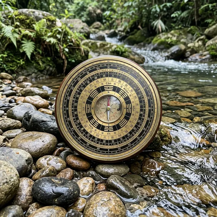 Không gian phòng khách phong cách thiền tối giản với bể cá thủy sinh và cây xanh thanh khiết hợp mệnh Tuyền Trung Thủy tuổi Ất Dậu