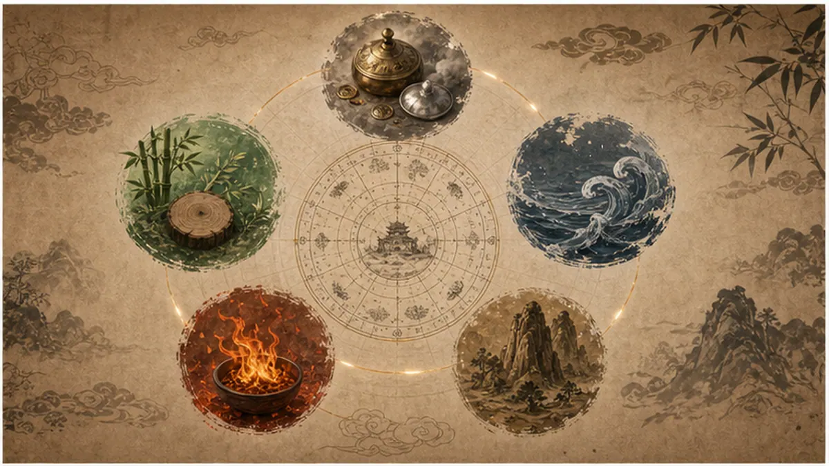 Minh họa mệnh cục trong tử vi và quan hệ sinh khắc ngũ hành