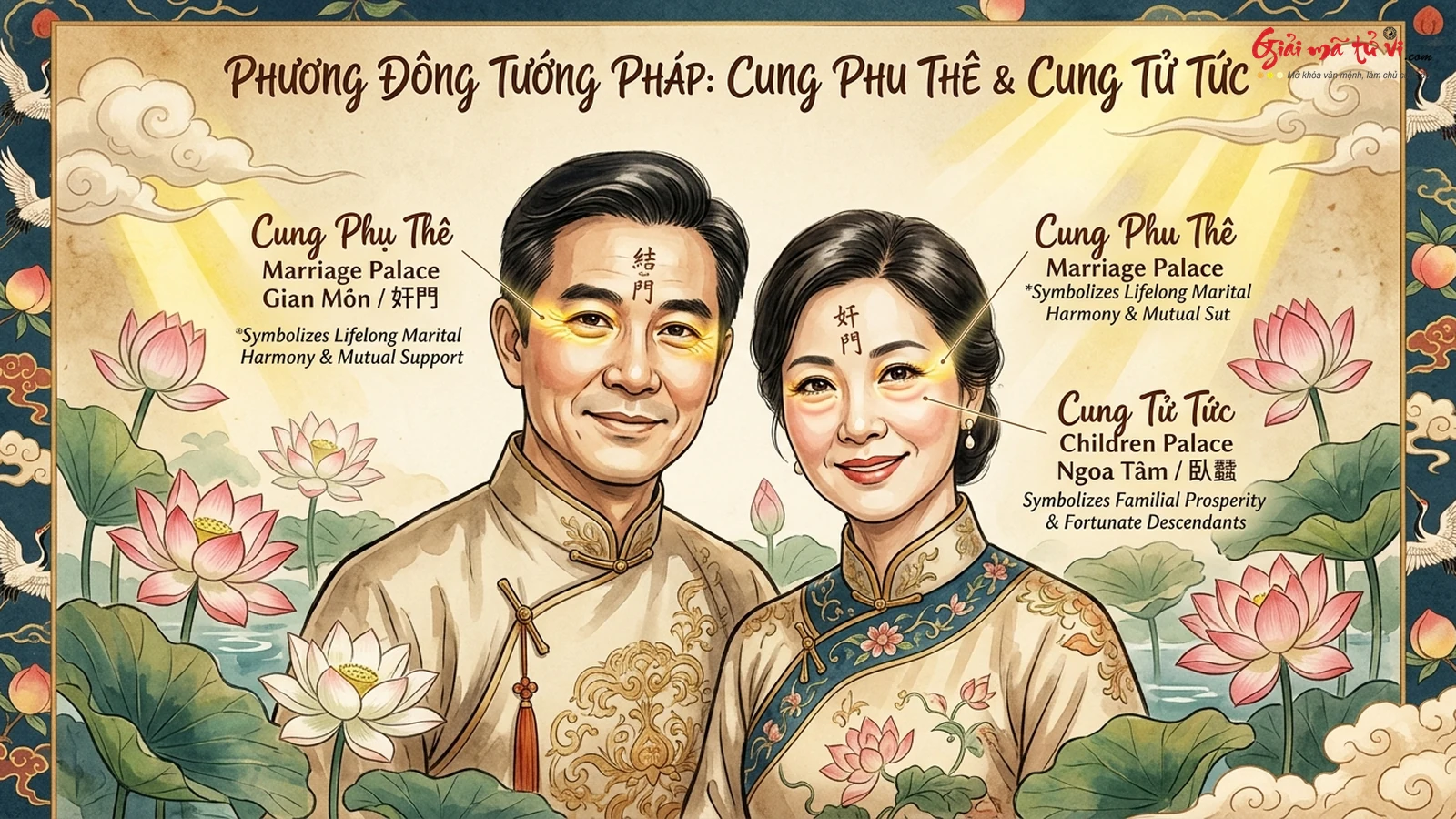 Cung Phu Thê và Cung Tử Tức - Luận đoán hôn nhân hạnh phúc và phúc đức con cái