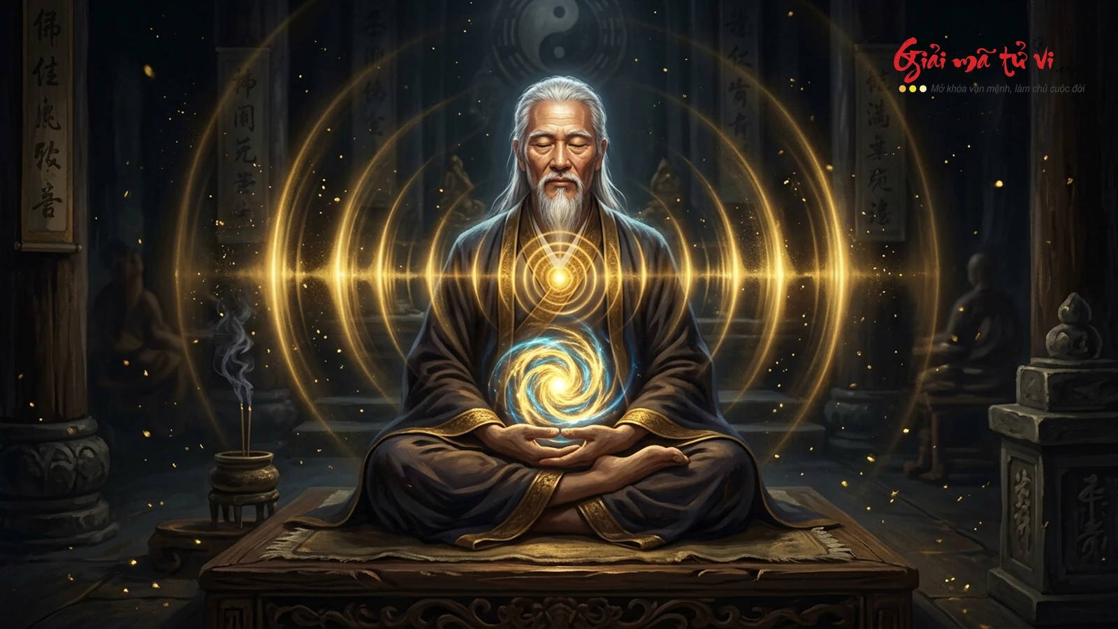 Ẩn Khí & Ẩn Thanh – Minh họa chân khí Đan Điền, âm vang chuông đồng đáy giếng và thần quang nội liễm đỉnh cao trong Nhân tướng học Á Đông