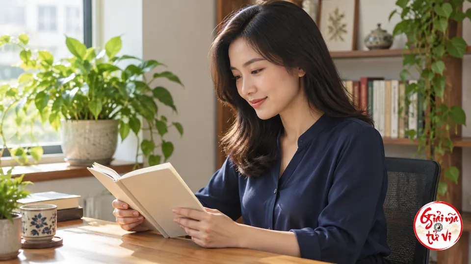 Người đọc sách và ghi chú trong góc học yên tĩnh