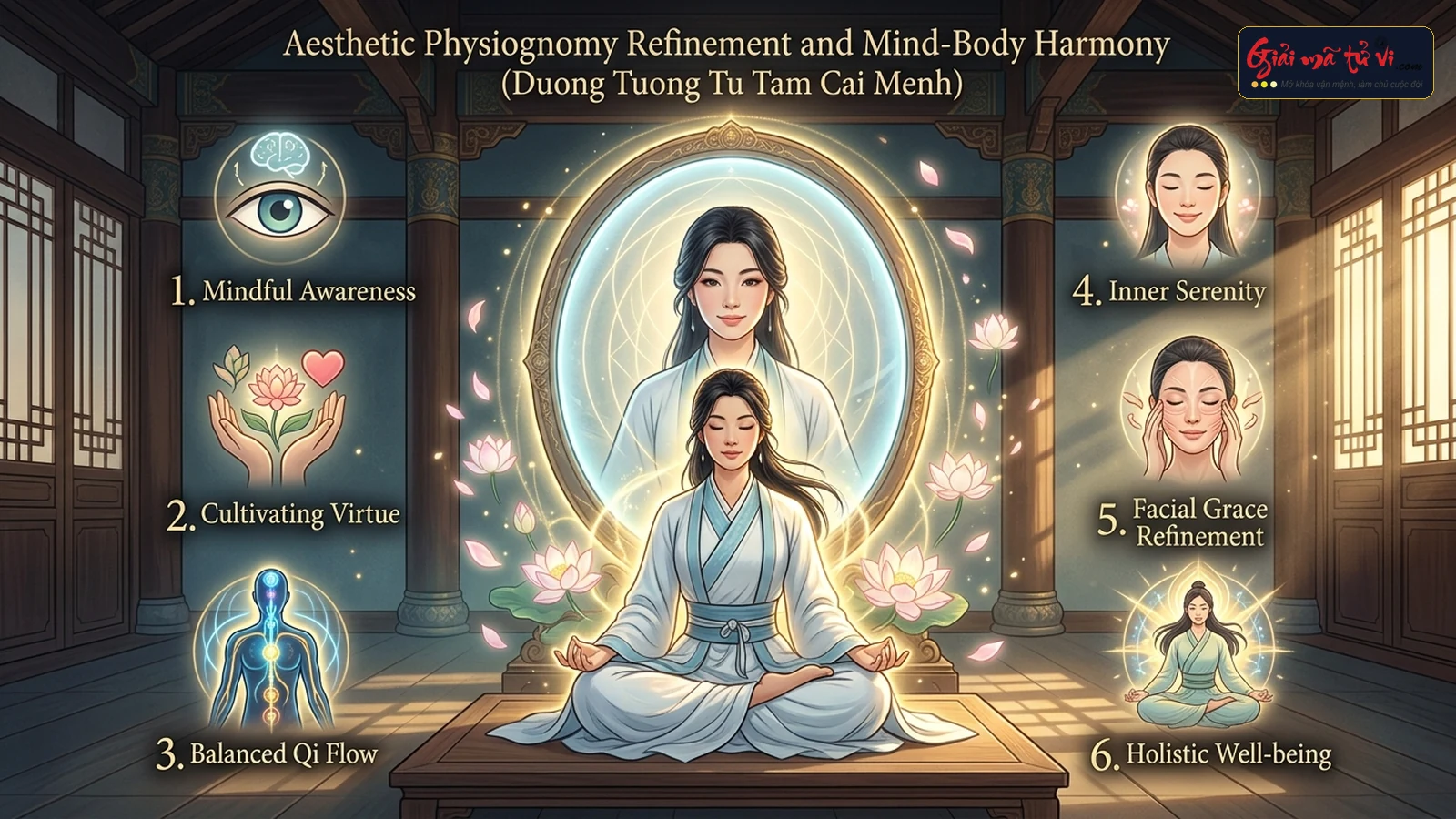 Phác đồ 6 bước Thẩm Mỹ Dưỡng Tướng và Tu Tâm Cải Mệnh: Nghệ thuật hoán chuyển tướng mạo bậc thầy theo chuẩn cổ thư và y học
