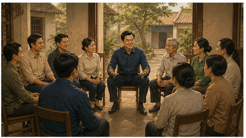 Tướng người lãnh đạo có tâm qua ánh mắt vững và cách lắng nghe