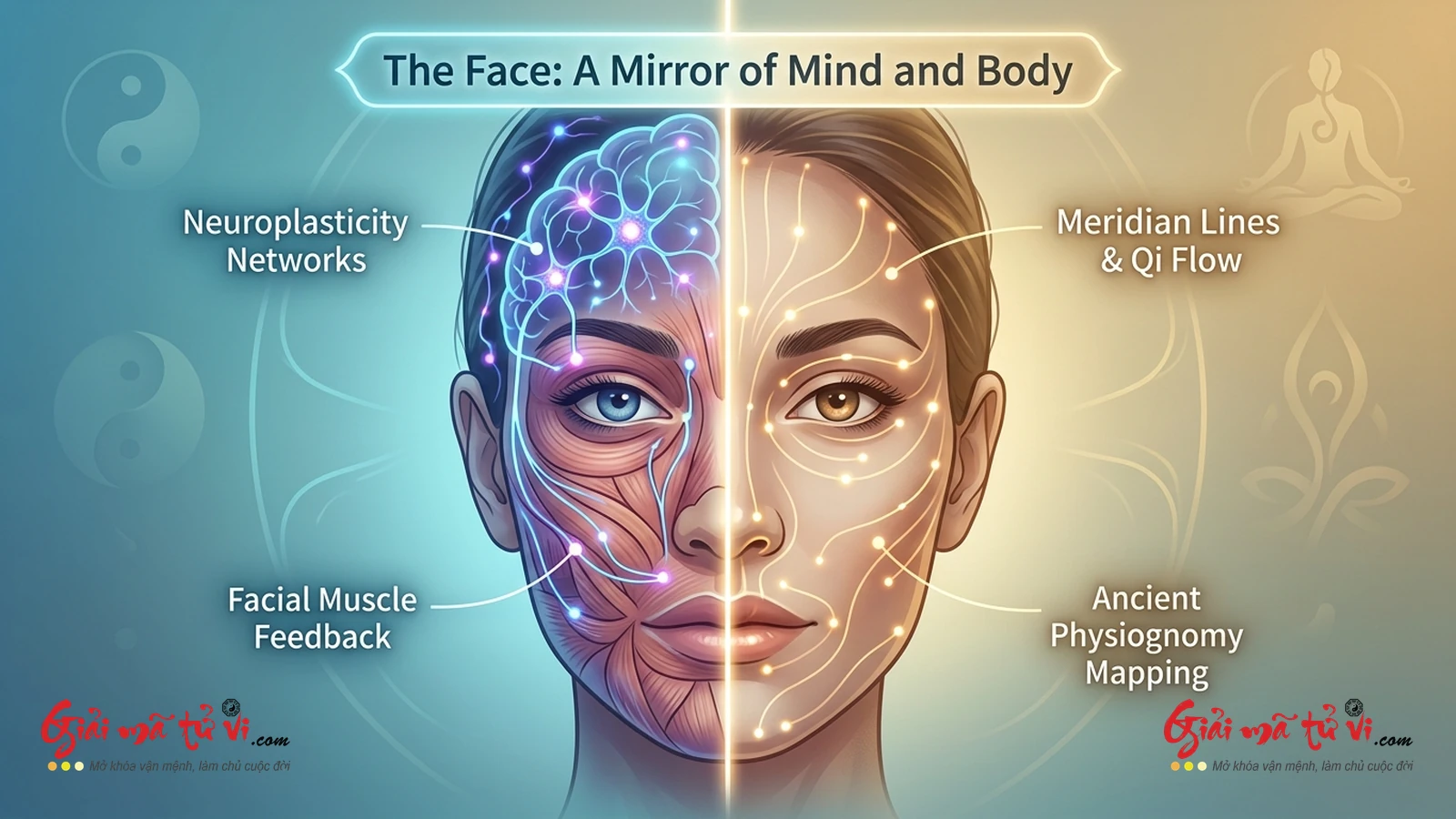 Bí pháp Tu Tâm Dưỡng Khí, Face Yoga dãn cơ mặt và khoa học thẩm mỹ chuyển hóa hung văn thành cát tướng