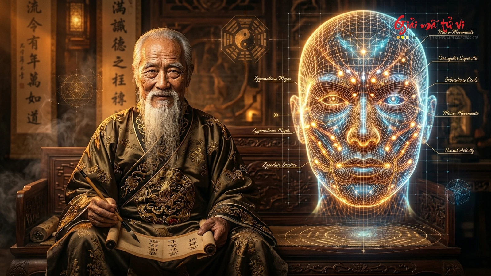 Đồ hình Vi Biểu Cảm & Tướng Pháp Động Học Toàn Thư – Bậc hiền triết Á Đông quán chiếu ma trận thần kinh và vi chuyển động cơ mặt 0.2 giây