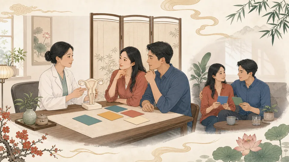 Minh họa tư vấn sức khỏe sinh sản riêng tư với nhân viên y tế chuyên môn