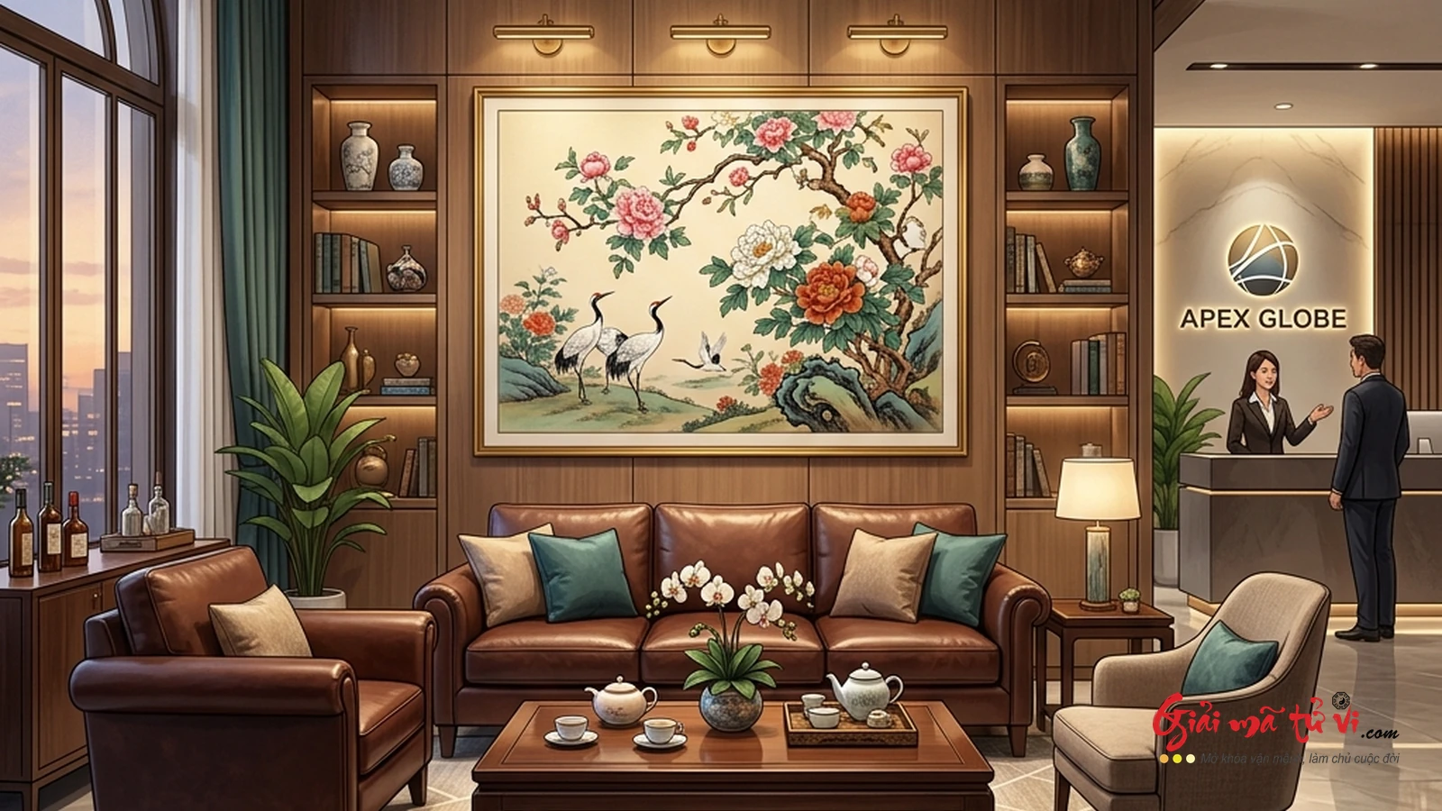 Sơ đồ nguyên lý góc tụ khí 45 độ Minh Tài Vị đối diện cửa chính phòng khách theo các hướng mở cửa thực tế