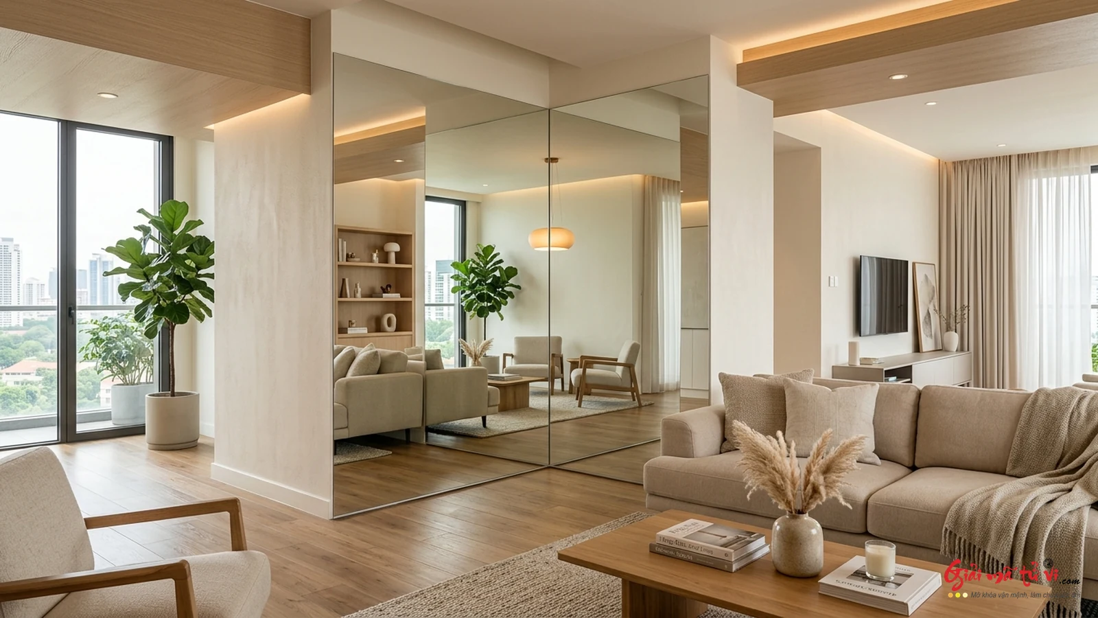 Nghệ thuật sử dụng gương soi mở rộng không gian ảo và phục hồi năng lượng 8 cung Bát Quái bị khuyết góc
