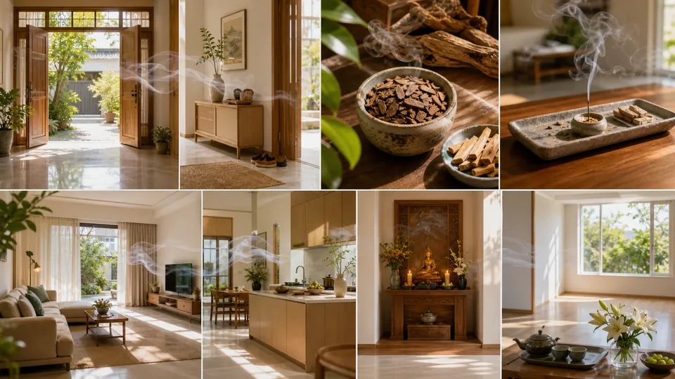 Các bước chuẩn bị thông gió và xông trầm tẩy uế nhà mới trong không gian an toàn