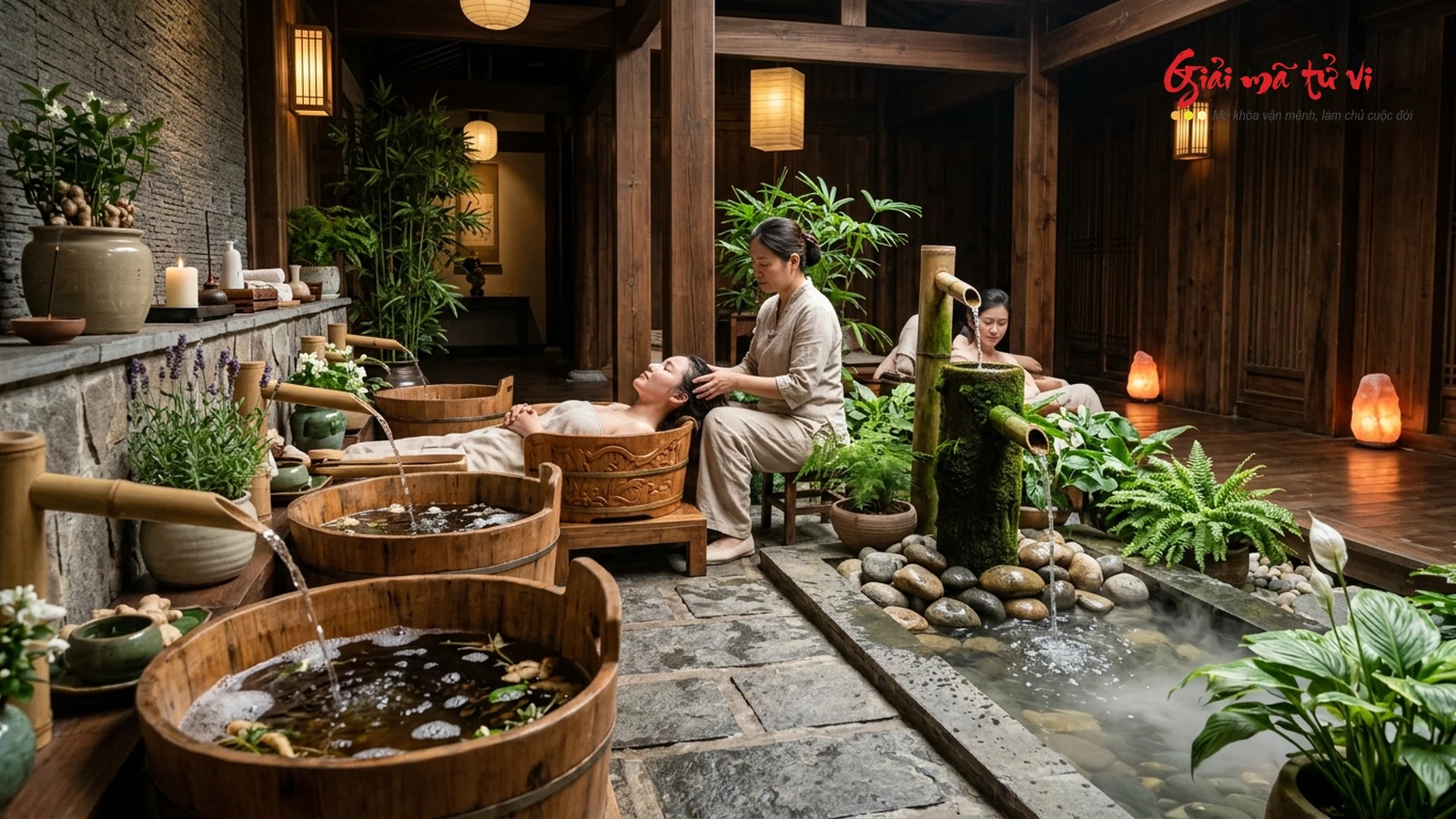 Phong Thủy Khu Vực Gội Đầu Dưỡng Sinh & Thủy Liệu Pháp Cân Bằng Thủy Hỏa