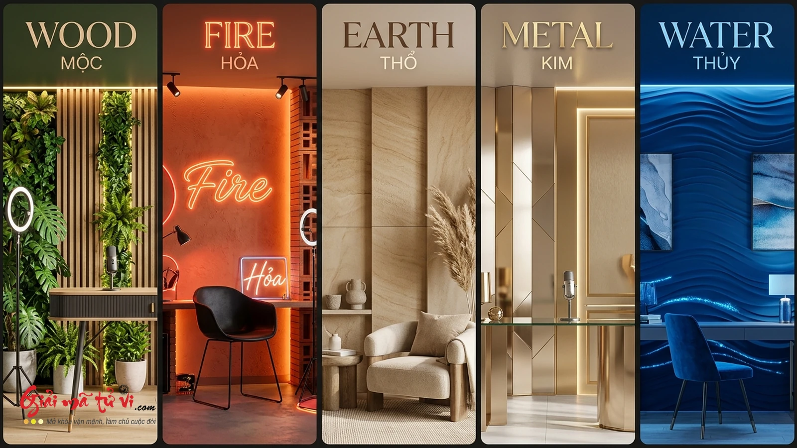 Ma trận 5 phong cách thiết kế Backdrop theo Ngũ Hành (Mộc - Hỏa - Thổ - Kim - Thủy) tối ưu tỷ lệ chuyển đổi đơn hàng và thương hiệu cá nhân