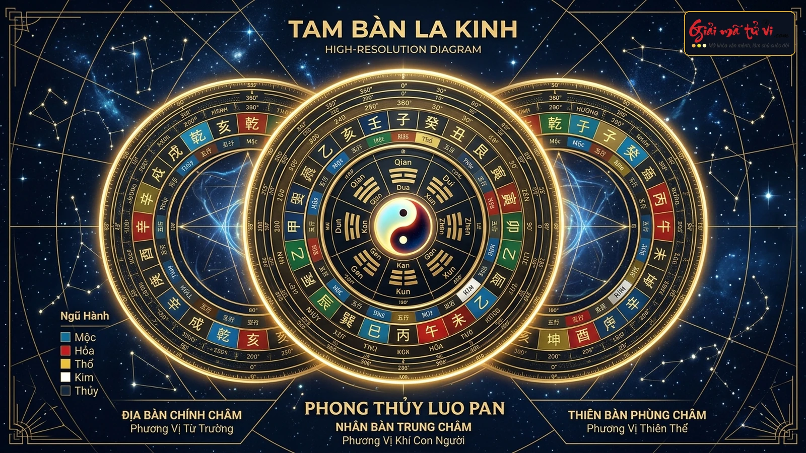 Ma trận Ngũ Hành Linh Thạch phối hợp 24 Sơn Hướng La Kinh Vận 9