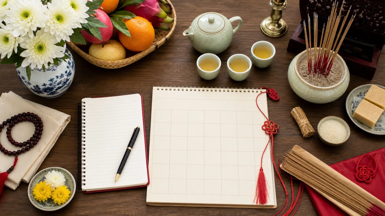 Checklist lễ nghi âm lịch, lễ vật và lịch chuẩn bị trong gia đình Việt