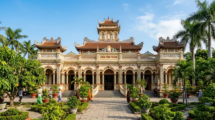 Chùa Vĩnh Tràng Tiền Giang: Kiến Trúc Giao Thoa Á - Âu Và Cẩm Nang Hành Hương Đồng Bằng