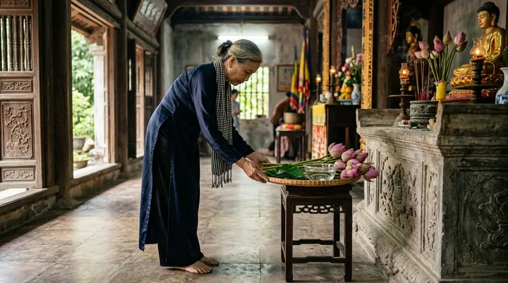 Đĩa trầu cau tươi chín quả chín lá bên lẵng hoa hồng thơm.