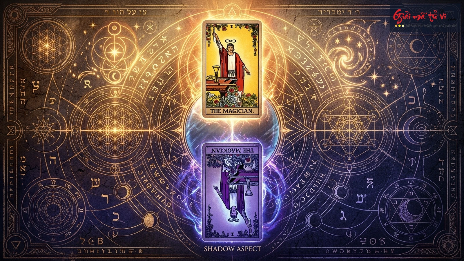 Ma trận đối ứng năng lượng ánh sáng và bóng tối của lá bài ngược trong tâm lý học Tarot