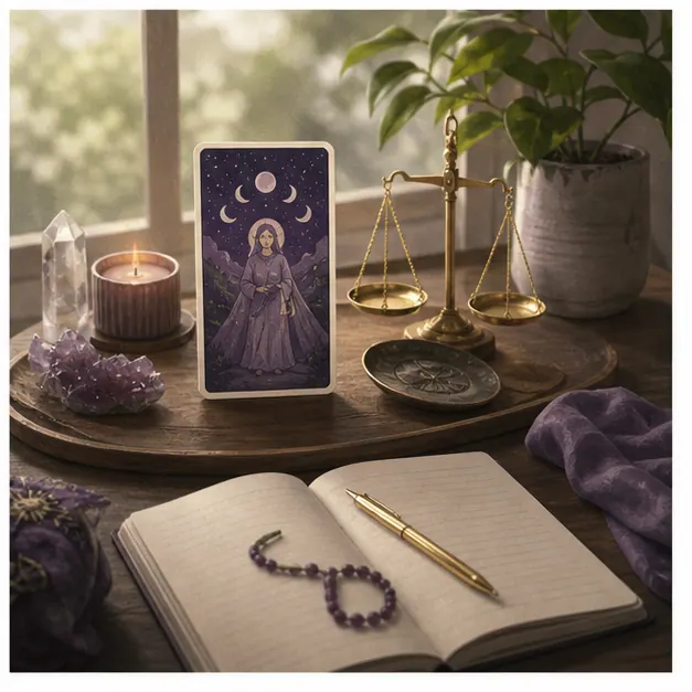 Người ghi chú sau phiên đọc Tarot để kiểm chứng thông điệp theo thời gian