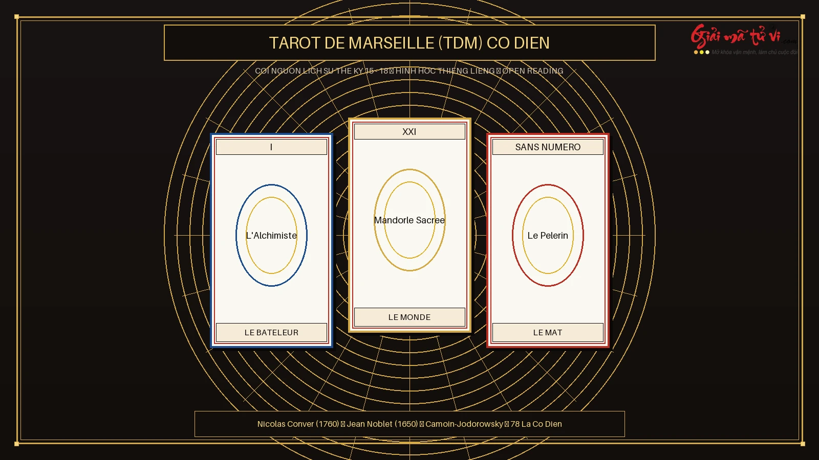 Tarot de Marseille TdM Cổ Điển thế kỷ 18 với hình học thiêng liêng và 78 lá bài cội nguồn lịch sử