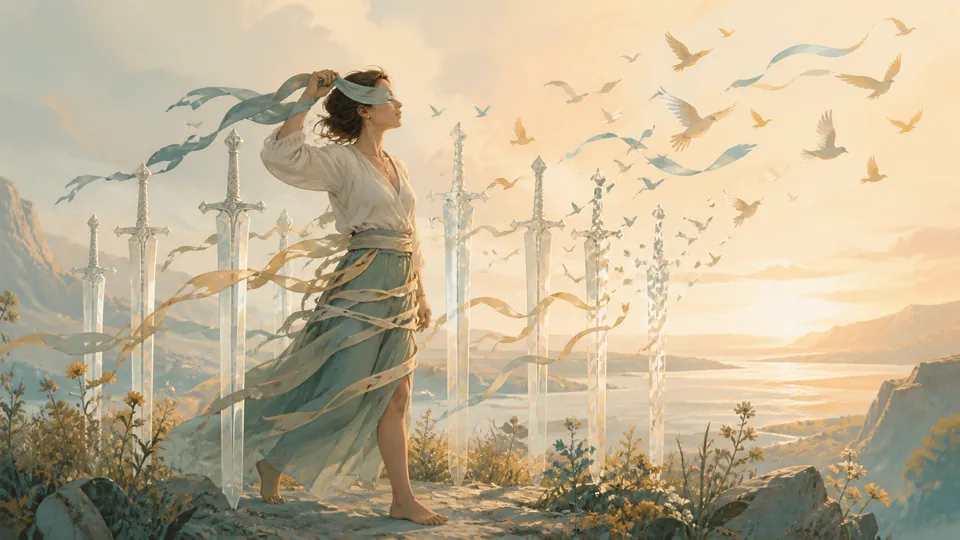 Minh họa kỹ thuật rã rời nhận thức qua Eight of Swords