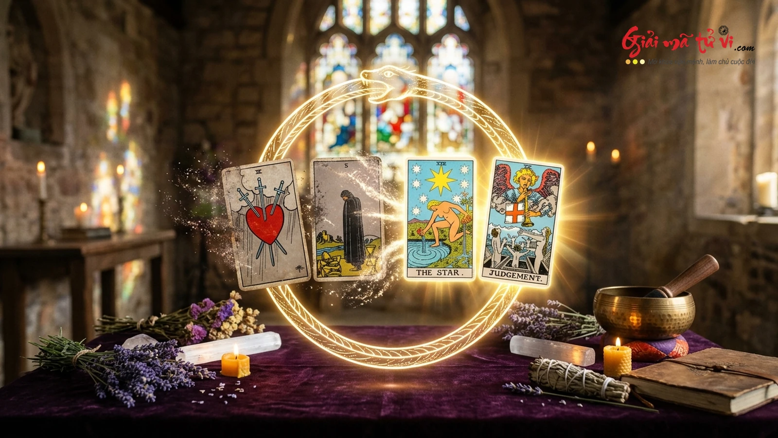 Nghi Thức Đóng Vòng Tròn Dang Dở Gestalt Closure Bằng Tarot – Chuyển Hóa 3 of Swords và 5 of Cups Thành The Star và Judgement