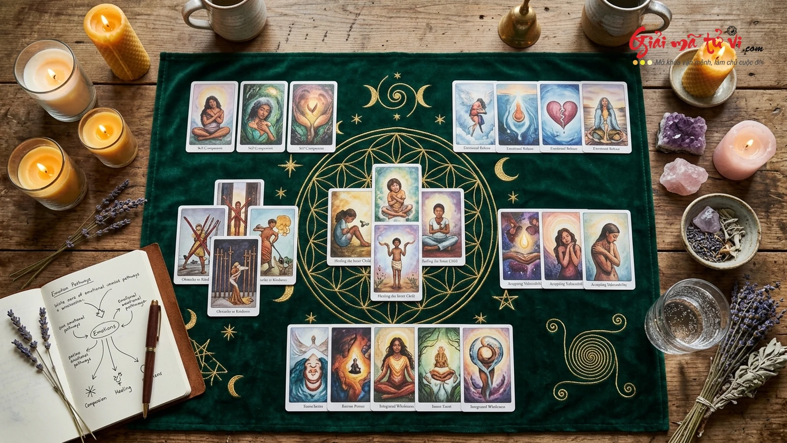 Toàn Thư 6 Phác Đồ Trải Bài CFT Tarot Trị Liệu Thực Chiến: Ma trận trải bài tâm lý học chữa lành tổn thương