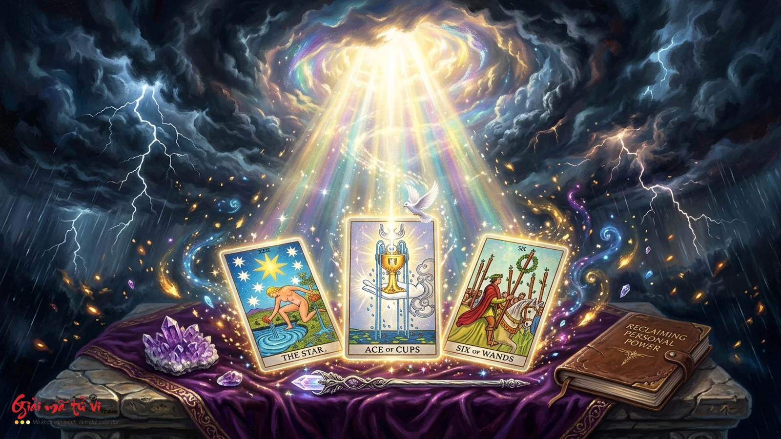 Điểm sáng ngoại lệ và khoảnh khắc lấp lánh (Unique Outcomes & Sparkling Moments): Ánh sáng phục sinh từ The Star, Ace of Cups và Six of Wands thắp sáng kịch bản anh hùng mới