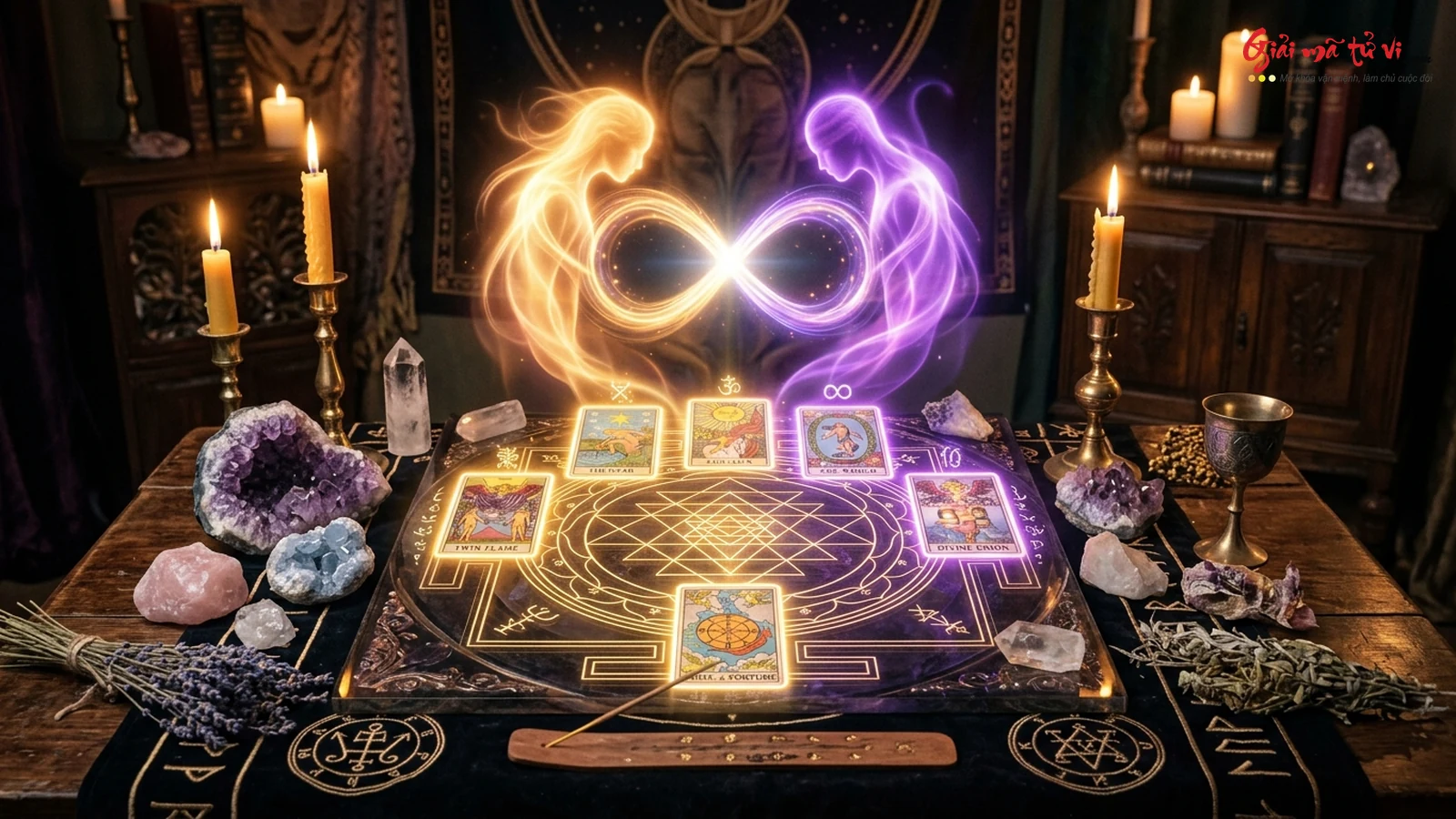 Bàn thờ Tarot huyền bí soi chiếu mối quan hệ nghiệp quả Karmic, Bạn tâm giao Soulmate và Ngọn lửa song sinh Twin Flame