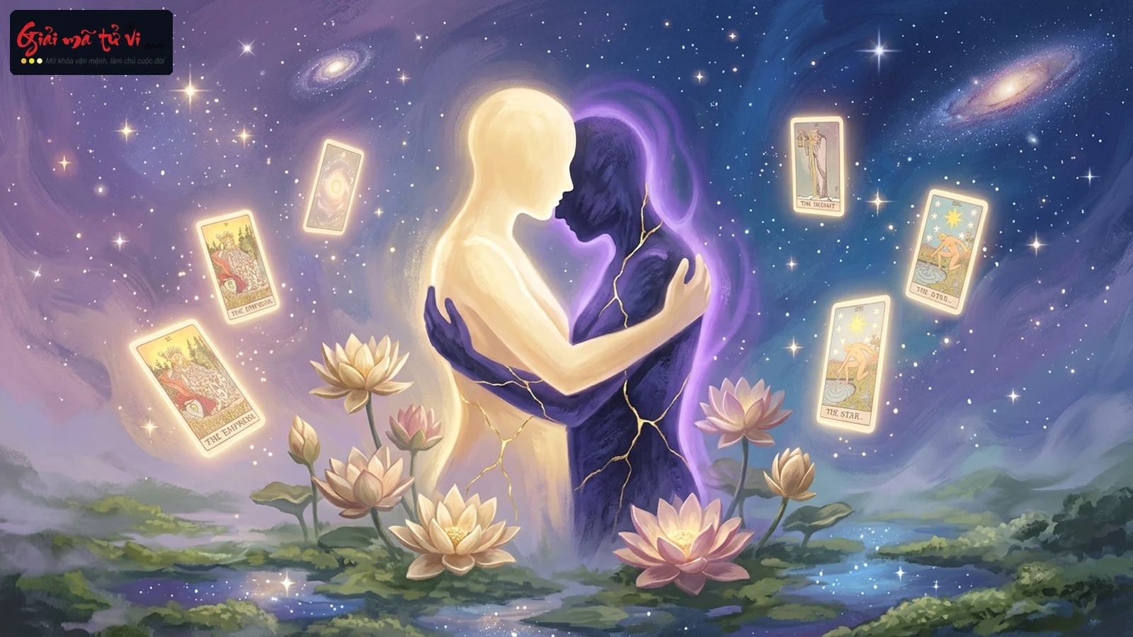 Quá trình chuyển hóa và tích hợp bóng tối tâm lý trong Tarot: Sự hòa hợp giữa bóng tối và ánh sáng, chữa lành vết nứt tâm hồn bằng vàng