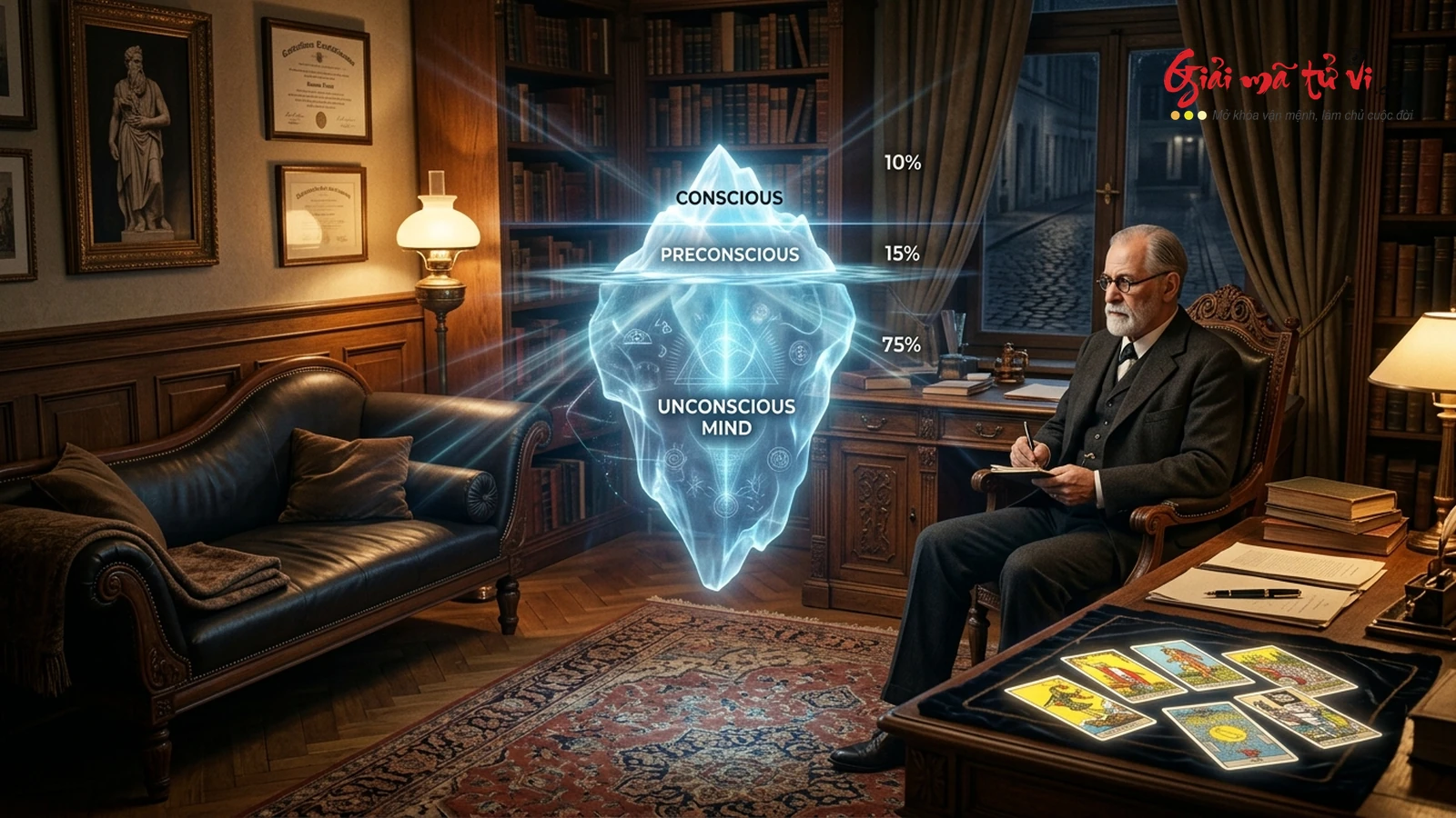 Tarot & Tâm Lý Học Phân Tâm Sigmund Freud: Cấu trúc Id Ego Superego và 10 cơ chế phòng vệ vô thức trong 78 lá bài Tarot