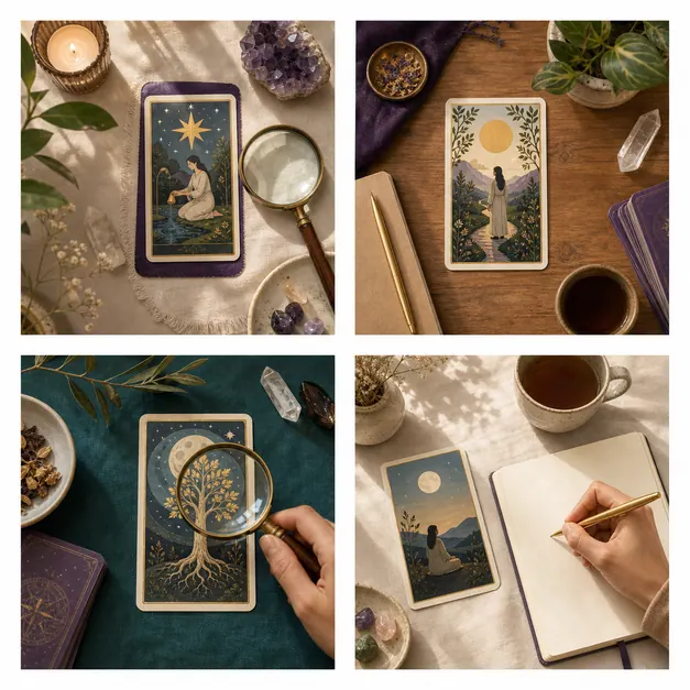Người ghi nhật ký sau khi rút một lá Tarot trong không gian yên tĩnh